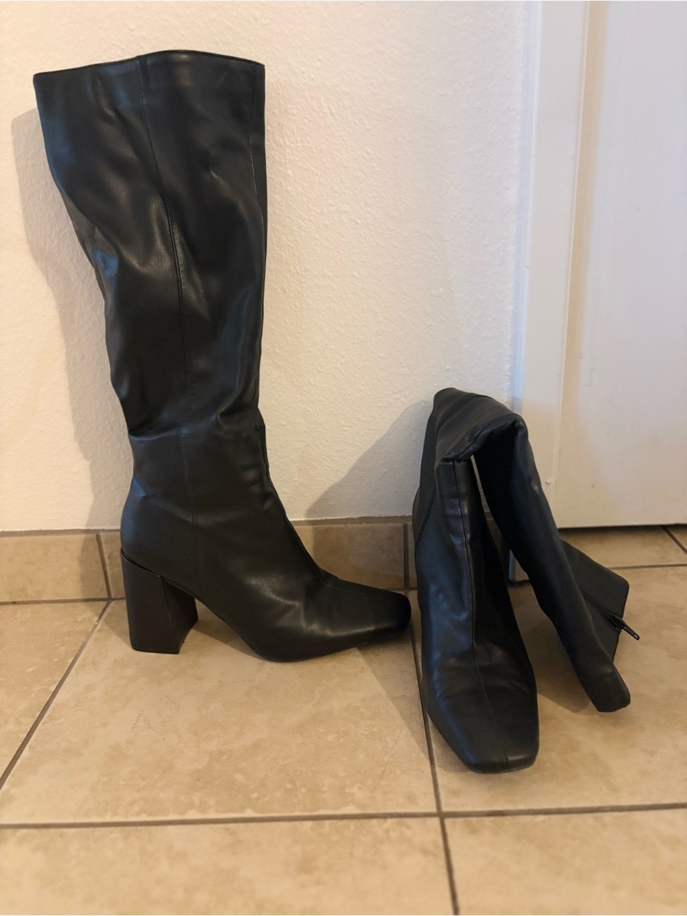Public Desire Black Block Heel Boots
